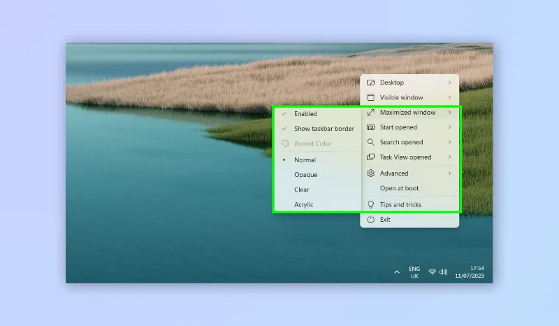 So erhalten Sie eine transparente Taskleiste unter Windows 11