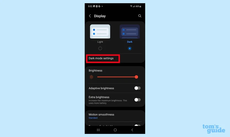 Galaxy S23 でダークモードを管理する方法