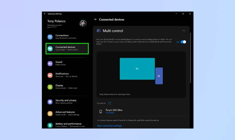 So verwenden Sie Samsung Multi Control