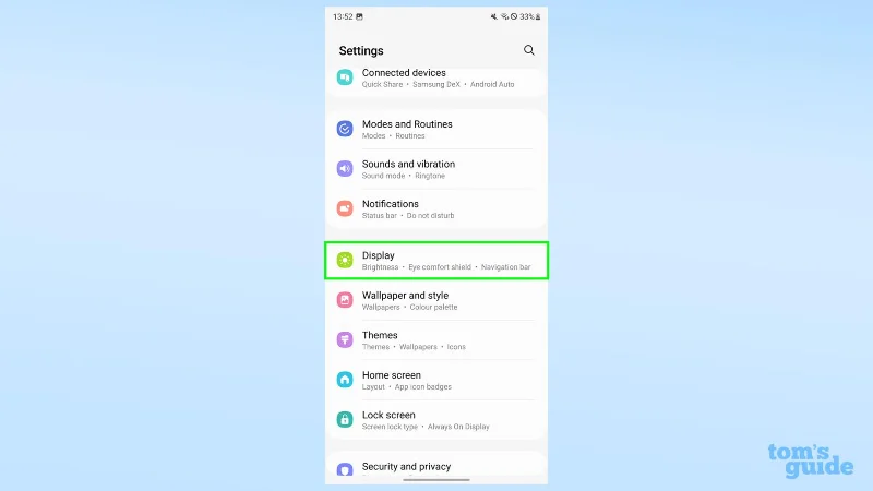 Samsung Galaxy S23 のディスプレイ設定を変更する方法
