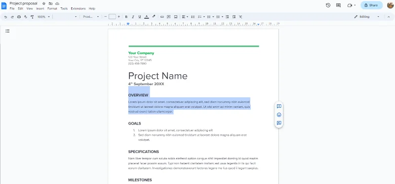 Cómo agregar un borde en Google Docs