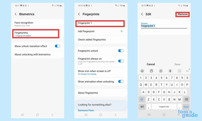 So richten Sie den Fingerabdrucksensor auf dem Galaxy S23 ein