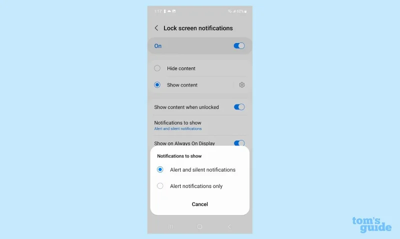 Galaxy S23 でロック画面の通知を管理する方法
