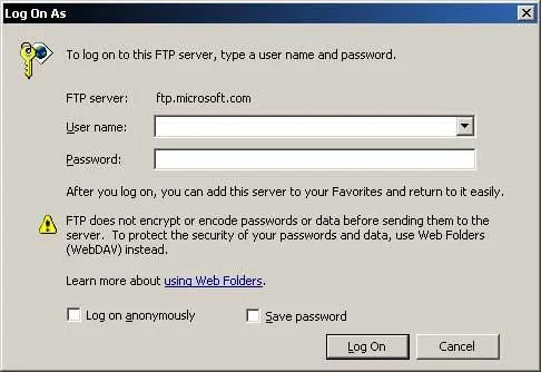 Truy cập trang FTP thông qua Internet Explorer Truy cập trang FTP thông qua Internet Explorer
