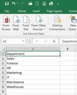 Tạo danh sách thả xuống của Microsoft Excel