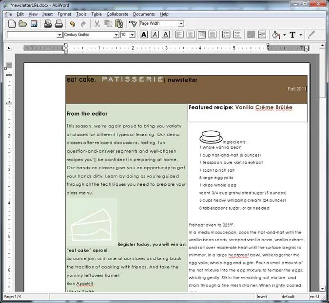Bộ xử lý văn bản miễn phí AbiWord