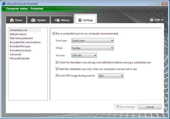 Microsoft Security Essentials Anti Spyware / Virus