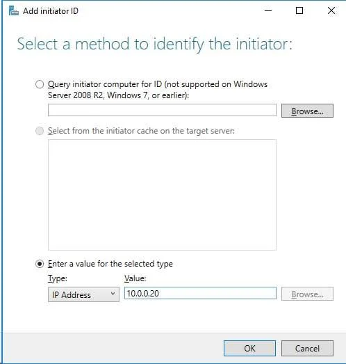 Tạo Máy chủ lưu trữ iSCSI Windows và Đính kèm Máy khách iSCSI
